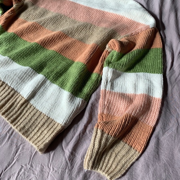 Lulu’s Wake Me Up Taupe Multi Stripe Turtleneck - Picture 8 of 13